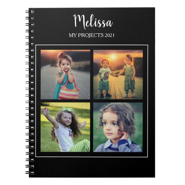 Create your own photo collage monogrammed notebook (Front)
