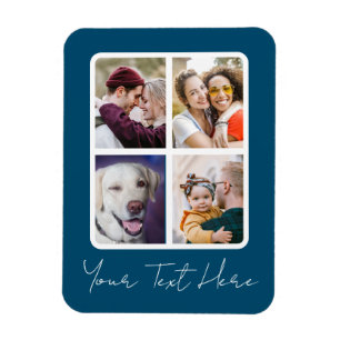 Create Your Own Photo Collage Navy 4 Pictures  Magnet