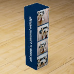 Create Your Own Photo Collage Navy 4 Pictures Wine Box<br><div class="desc">Use four square photos to create a unique and personal gift. Or you can keep the hipster puppy and make a trendy keepsake. If you need to adjust the pictures,  click on the customise tool to make changes.</div>