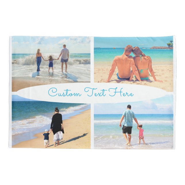 Create Your Own Photo Collage Pillow Case and Text (Back)