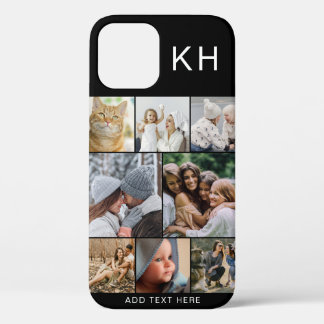 Create Your Own Photo Collage & Text Custom Colour iPhone 12 Case