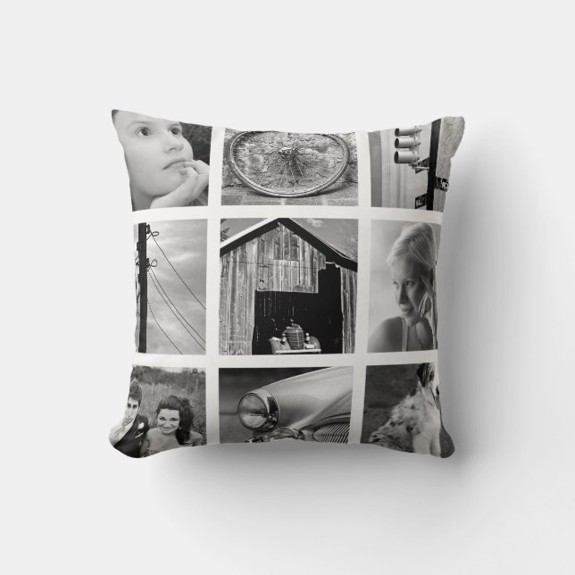Create-Your-Own Photo Collage Throw Pillow (Front)