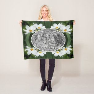 Create Your Own Photo Cosmos Flowers And Bee Frame Fleece Blanket