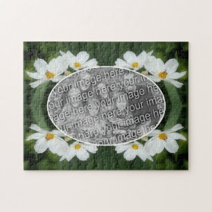 Create Your Own Photo Cosmos Flowers Bee Frame Jigsaw Puzzle