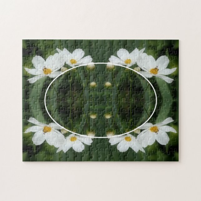 Create Your Own Photo Cosmos Flowers Bee Frame  Jigsaw Puzzle (Horizontal)