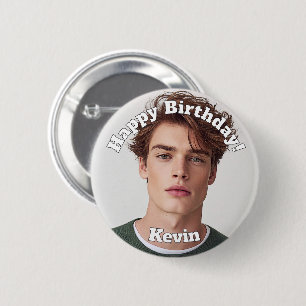 Create your Own Photo Custom Birthday Name 6 Cm Round Badge