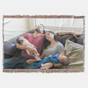 Create Your Own Photo Custom Pic DIY Family  Throw Blanket