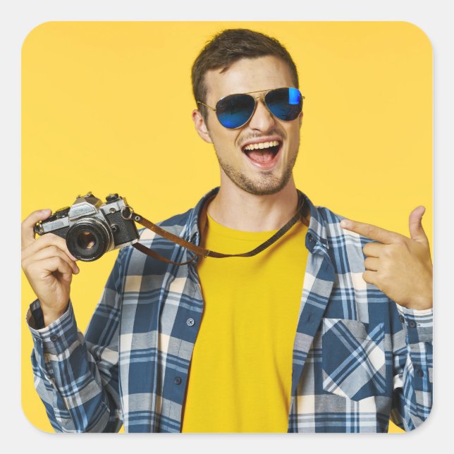 Create your Own Photo Custom Picture Square Sticker (Front)