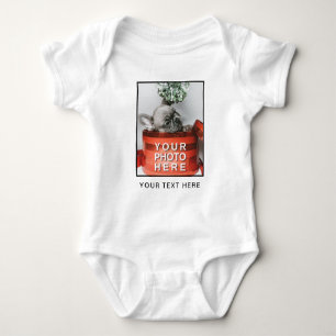 Create Your Own Photo & Custom Text Baby Bodysuit