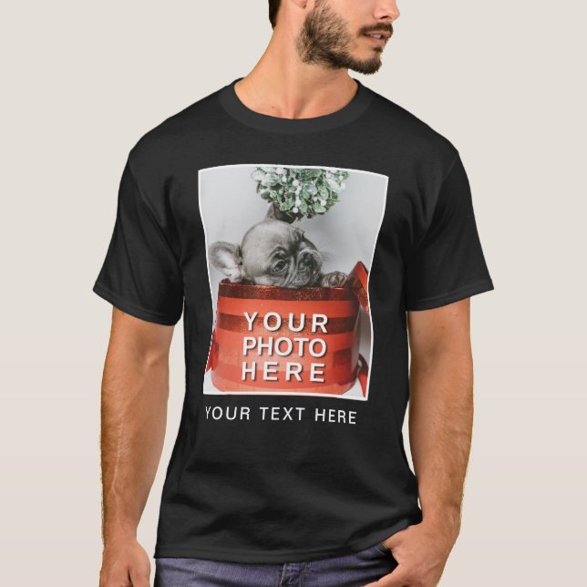 Create Your Own Photo & Custom Text T-Shirt (Front)