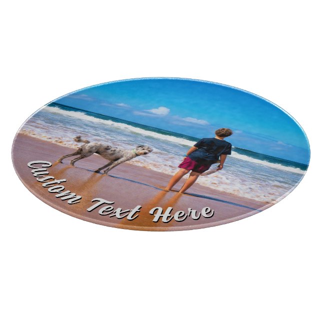 Create Your Own Photo Cutting Board Custom Text (Corner)