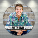 Create your Own Photo Dartboard<br><div class="desc">Personalized Photo Dartboard. This custom dartboard features your photo printed on the face in a clean, round layout for a fun and personal touch. Just below the photo, a band curves along the bottom area with space to add a name or short text, keeping the design simple and easy to...</div>