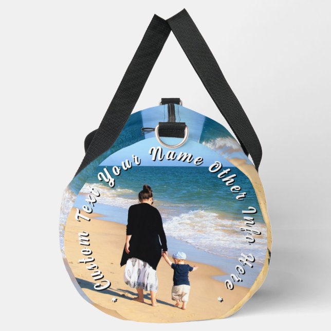 Create Your Own Photo Duffle Bag Gift Custom Text (Left)