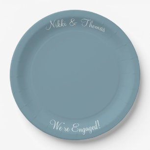Create Your Own Photo Engagement Name Couple Paper Plate