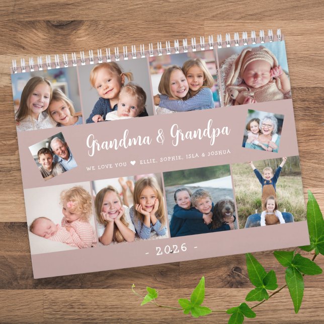 Create Your Own Photo Family Modern Script 2026 Calendar (Creator Uploaded)
