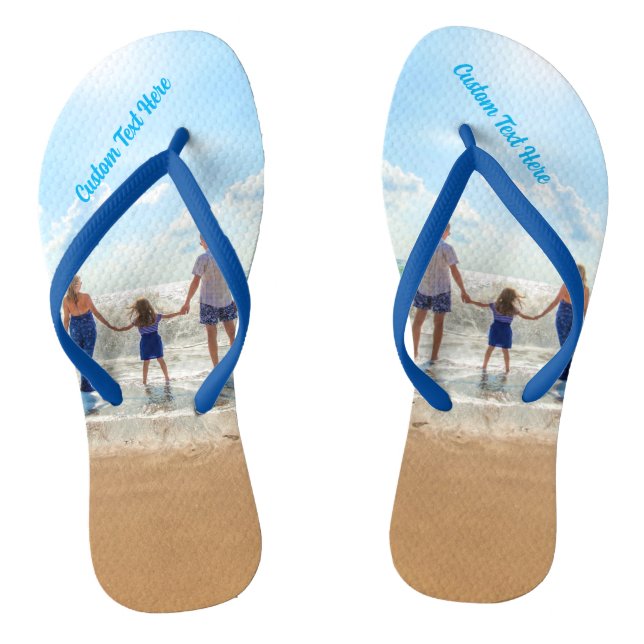 Create Your Own Photo Flip Flops Personalised Text (Footbed)