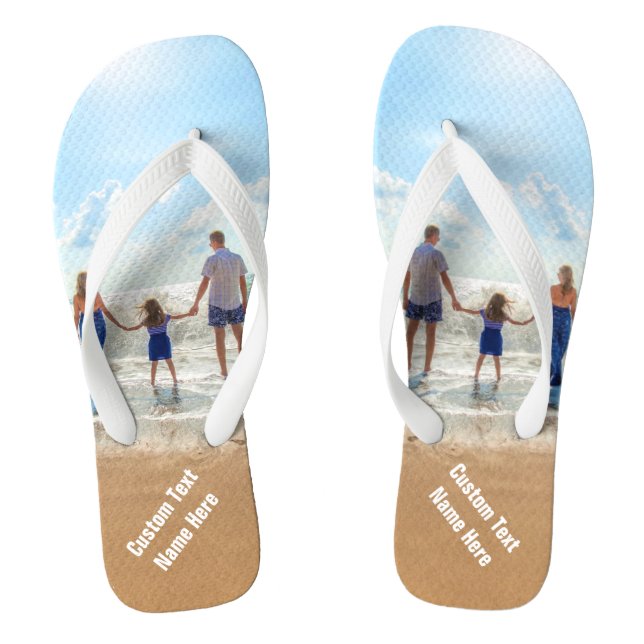 Create Your Own Photo Flip Flops with Custom Text (Footbed)