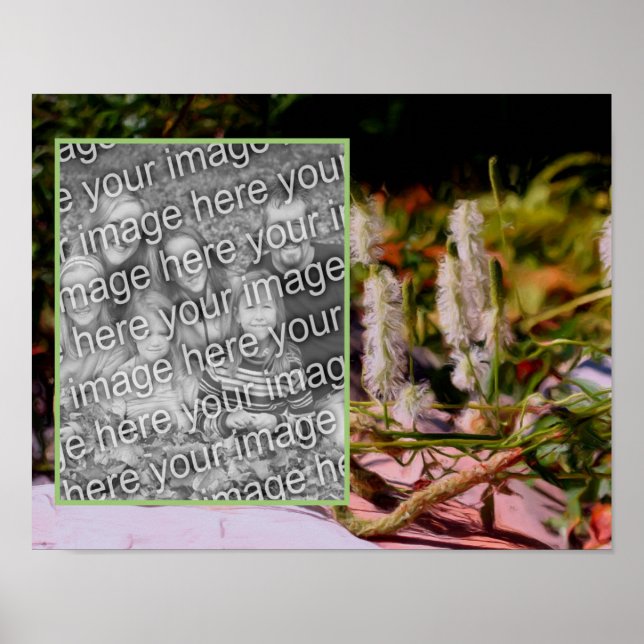 Create Your Own Photo Flower On Rock Oil Painting  Poster (Front)