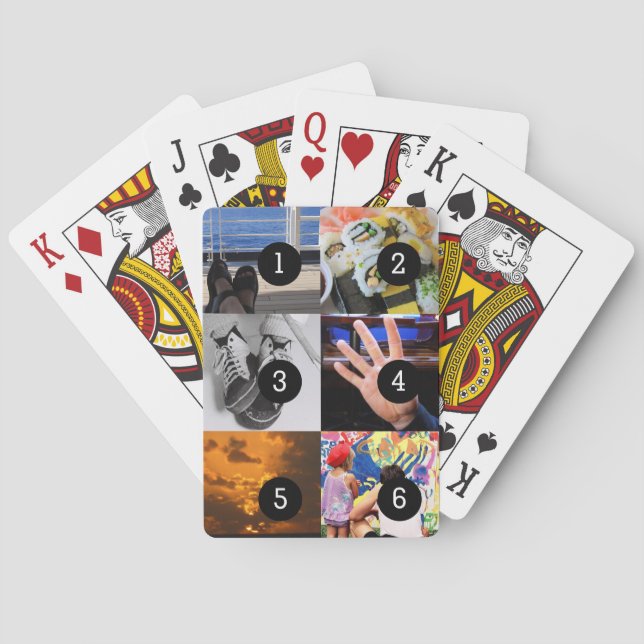 Create Your Own Photo Fun with 6 images  Playing Cards (Back)