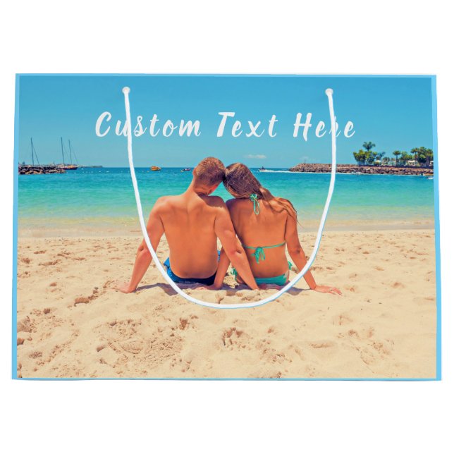 Create Your Own Photo Gift Bag Personalized Text (Front)