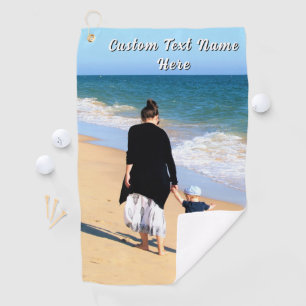 Create Your Own Photo Golf Towel Gift Custom Text