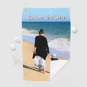 Create Your Own Photo Golf Towel Gift Custom Text