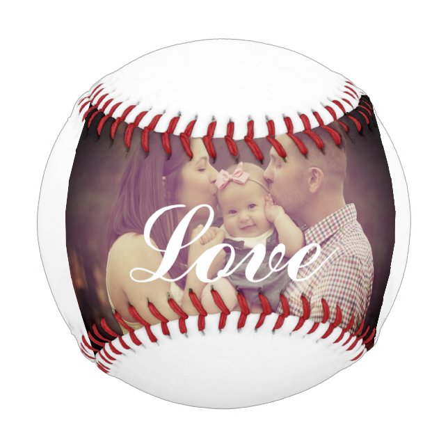 Create your own photo love white Baseball (Front)