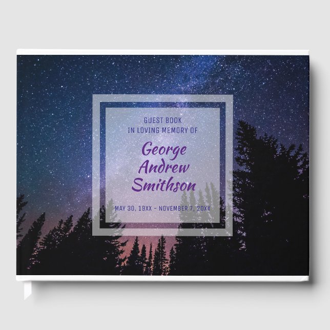 Create Your Own Photo Memorial Service Funeral Guest Book (Front)