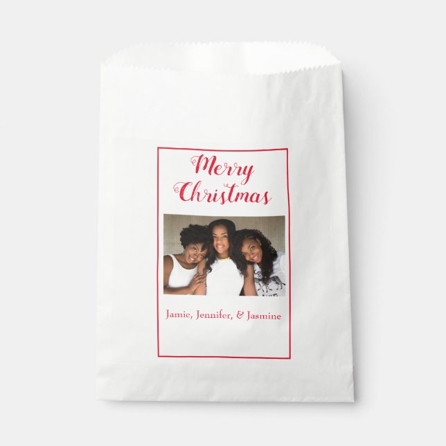 Create Your Own Photo Merry Christmas Favour Bags (Front)