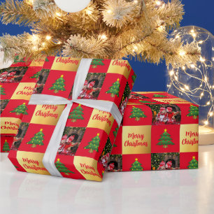 Create your own photo Merry Christmas script Wrapping Paper