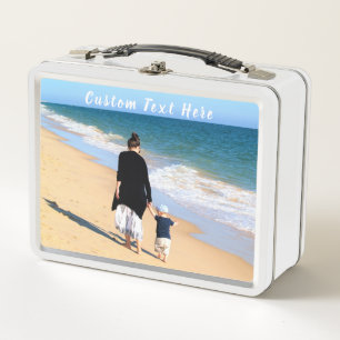 Create Your Own Photo Metal Lunch Box Custom Text