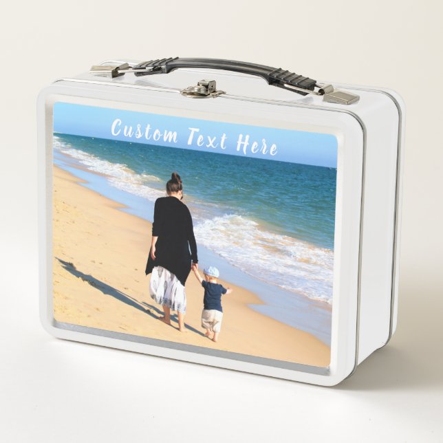 Create Your Own Photo Metal Lunch Box Custom Text (Front)