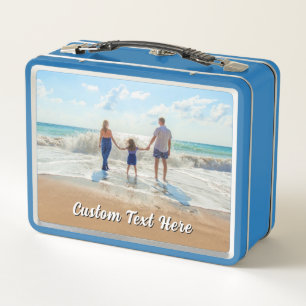Create Your Own Photo Metal Lunch Box with Text