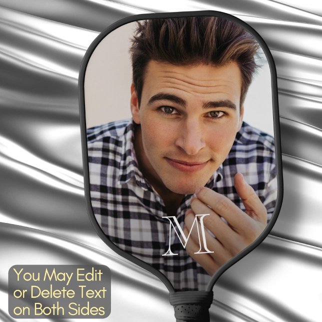 Create Your Own Photo Monogram Minimalist Unique Pickleball Paddle (Creator Uploaded)