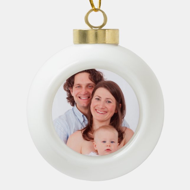 Create your own photo of holidays ceramic ball christmas ornament (Front)