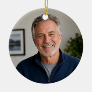Create Your Own Photo on Front - Text on Back Ceramic Tree Decoration