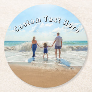 Create Your Own Photo Paper Coaster Custom Text
