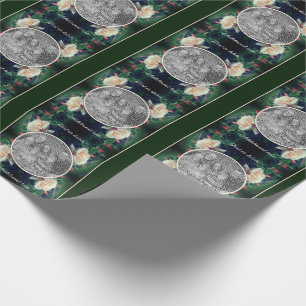 Create Your Own Photo Peach Rose And Buds Frame  Wrapping Paper
