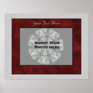 Create Your Own Photo Red Mottled Frame Poster