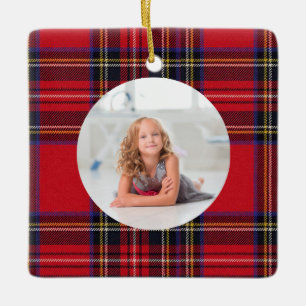 Create Your Own Photo    Royal Stewart Tartan Ceramic Ornament