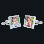 Create Your Own Photo Silver Finish Cufflinks<br><div class="desc">Add  Your Own Photo in place of the template to make an elegant gift for dad on father's day,  husband on anniversary or groomsman favour gift at a wedding.
Choose the shape and metal finish from the options menu.</div>