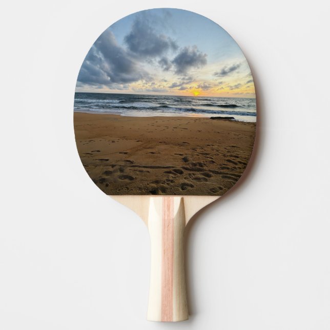 Create Your Own Photo Simple beach sunrise Ping Pong Paddle (Front)