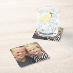 Create Your Own Photo  Square Paper Coaster