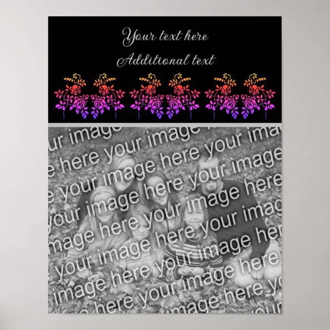 Create Your Own Photo Stenciled Rose Personalised  Poster (Front)