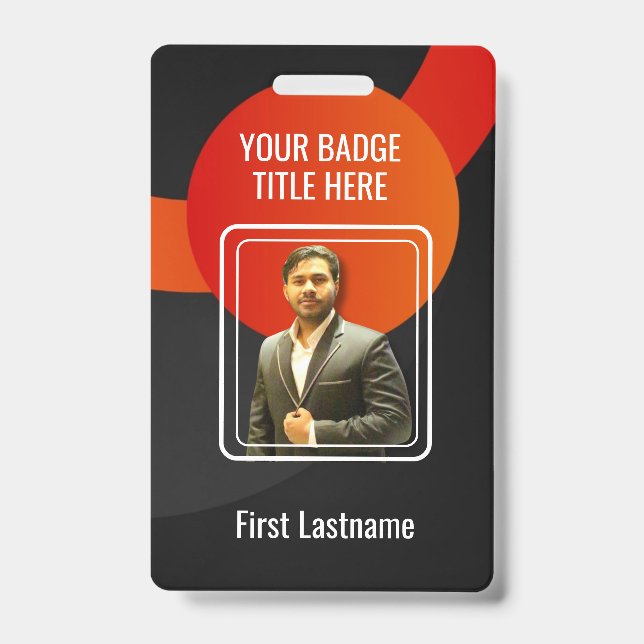 Create Your Own Photo & Text badge ID Badge (Front)
