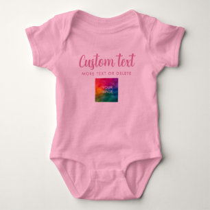 Create Your Own Photo Text One-Pieces Pink Girl Baby Bodysuit
