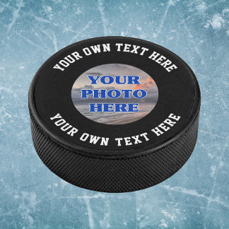 Create Your Own Photo Text Personalised Hockey Puck