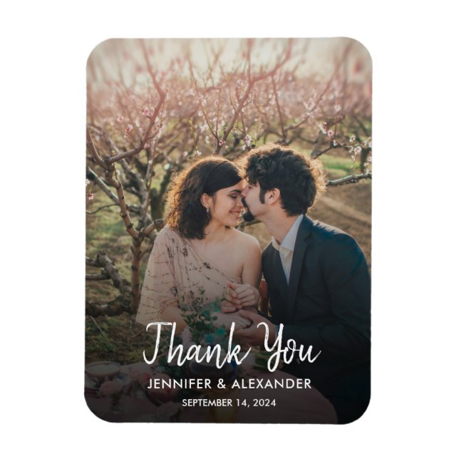 Create your own photo Thank you Wedding Magnet (Vertical)