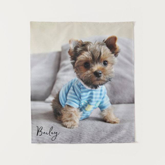 Create Your Own Photo Vertical Monogram Tapestry (Front)