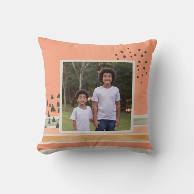 Create Your Own Photo Watercolor Boho  Cushion (Front)